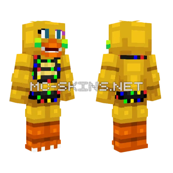 Starlight Chica Minecraft skin, front and back
