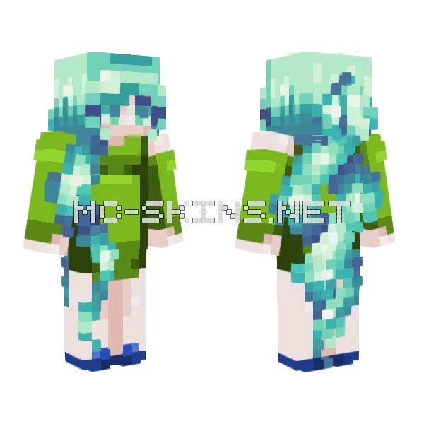 Starry Magic Girl Minecraft skin, front and back