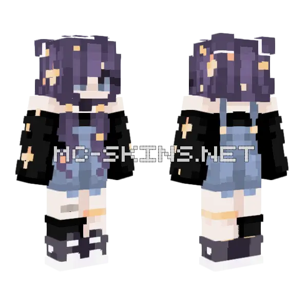 Starry Night Minecraft skin, front and back