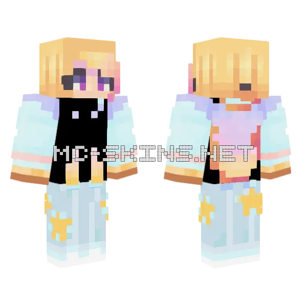 Starry Pajamas Girl, front and back