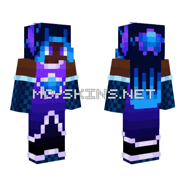 Starry Sky Outfit Minecraft skin, front and back
