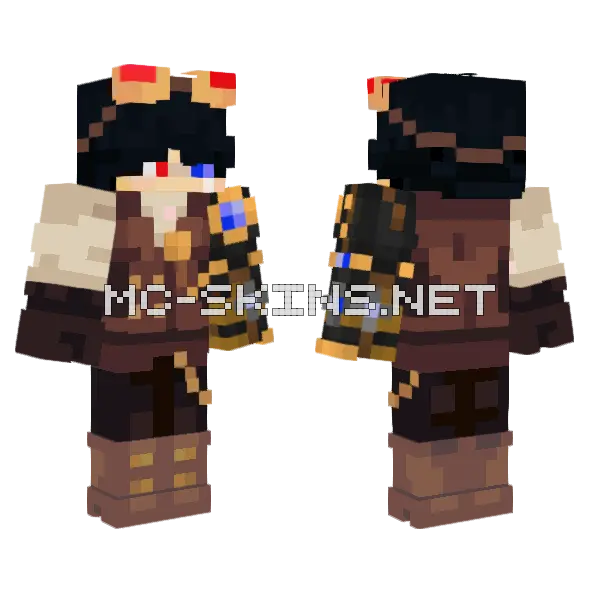 Steampunk Ace Minecraft skin, front and back