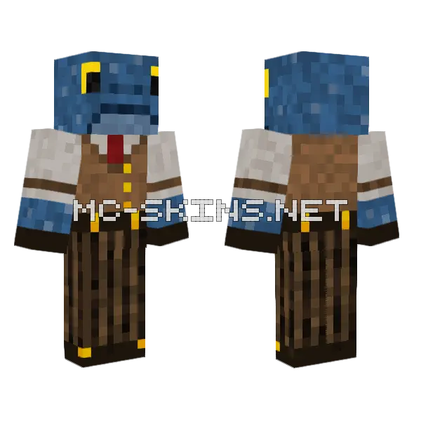 Steampunk Amphibian Minecraft skin, front and back