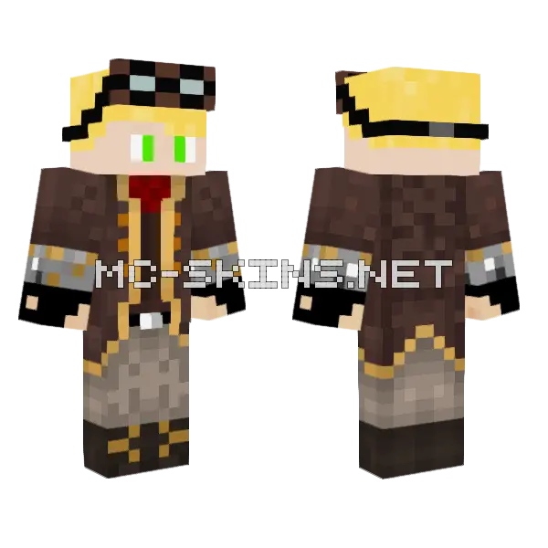 Steampunk Blonde Dude, front and back