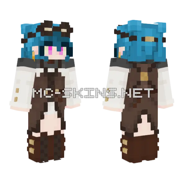 Steampunk Girl Minecraft skin, front and back