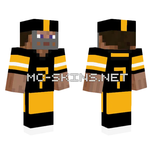 Steelers Color Jersey Minecraft skin, front and back