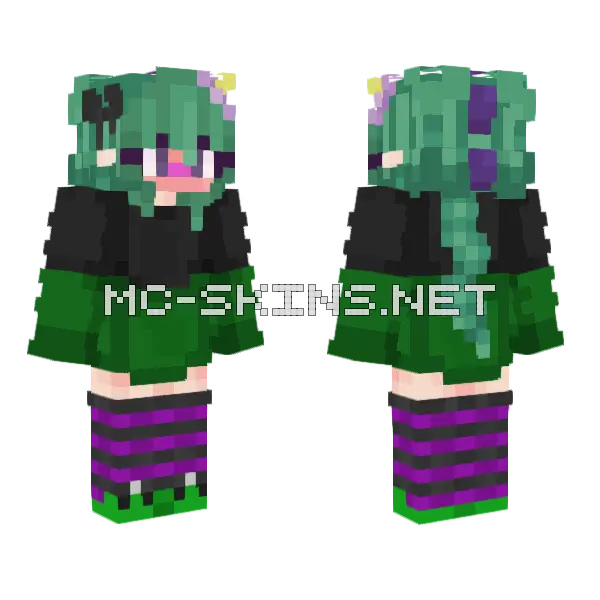 Stego Blushing Minecraft skin, front and back