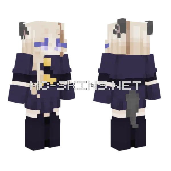 Stella OC Minecraft skin, front and back