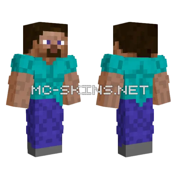Steve Minecraft skin, front and back