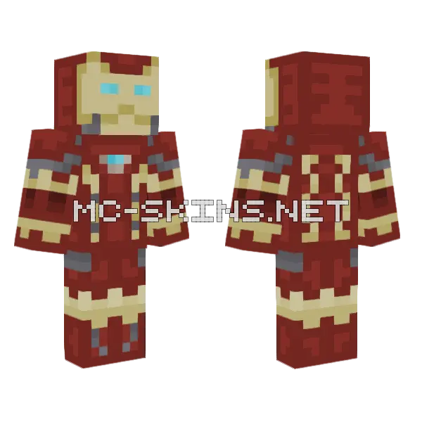 Steve Brown Iron Man Minecraft skin, front and back