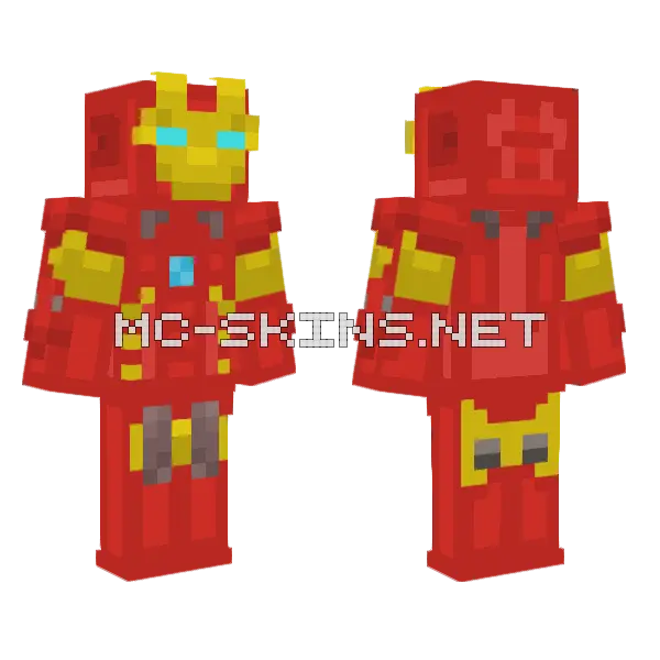 Steve Brown Iron Man Minecraft skin, front and back