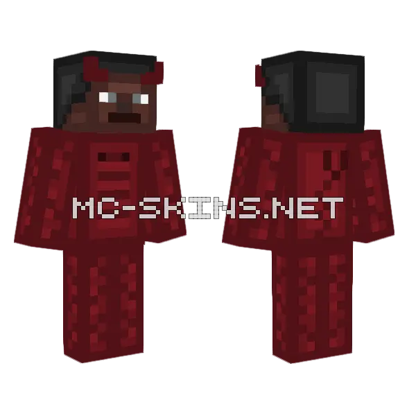 Steve Brown Of Devil Minecraft skin, front and back