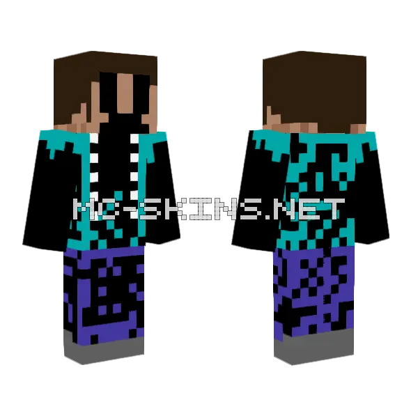 Steve Corrupt Exe Minecraft skin, front and back