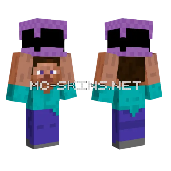 Steve Holding Shulker Box Minecraft skin, front and back