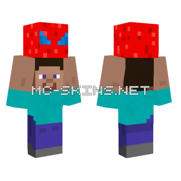 Steve Holding Spiderman Minecraft skin, front and back