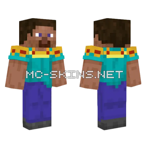 Steve In MCC Cape Minecraft skin, front and back