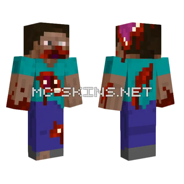 Steve Massacre Minecraft skin, front and back