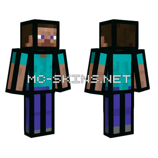 Steve Outlined Minecraft skin, front and back