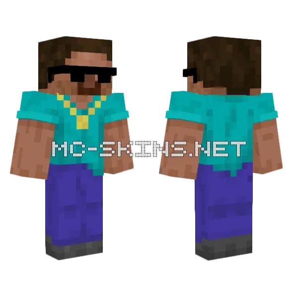 Steve The Aura Minecraft skin, front and back