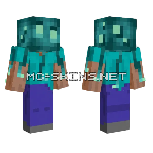 Steve With Glow Squid Minecraft skin, front and back