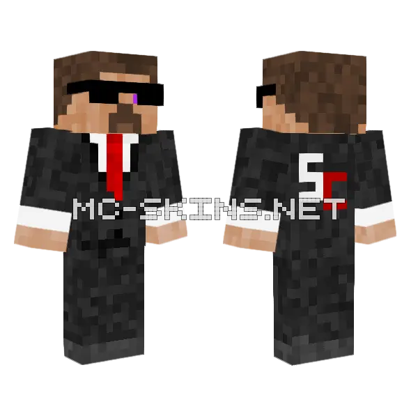 Stevesc Suit Minecraft skin, front and back