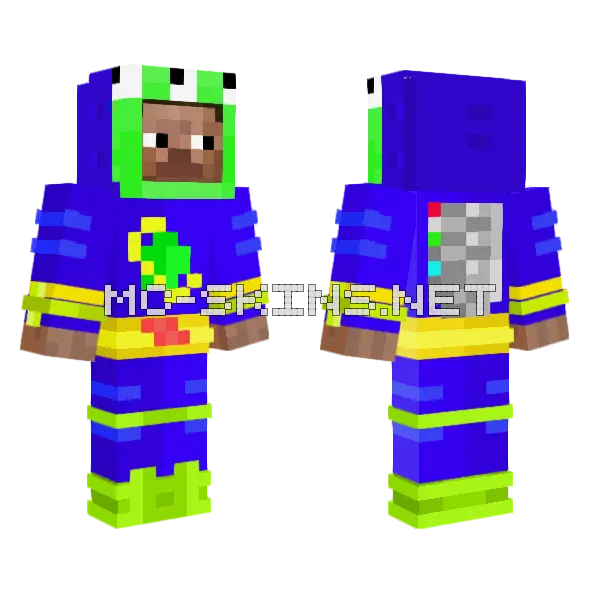 Stevextraterrestrial Blue Suit Minecraft skin, front and back