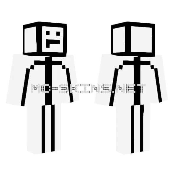 Stickman Minecraft skin, front and back