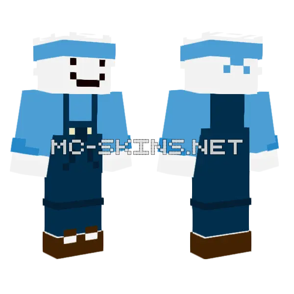 Stickman Engineer Minecraft skin, front and back