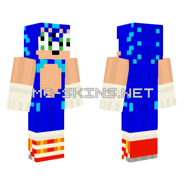 Still Life Sonic Fanmade Minecraft skin, front and back
