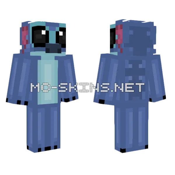 Stitch Minecraft skin, front and back