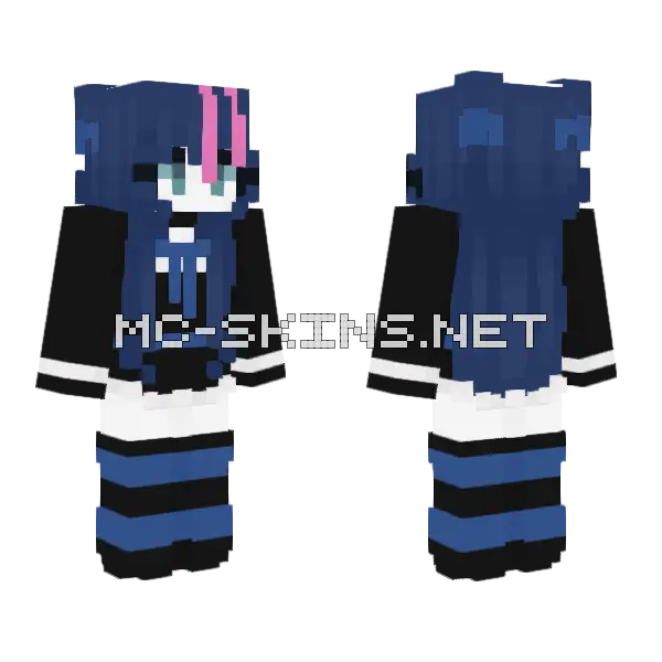 Stocking Anarchy Minecraft skin, front and back