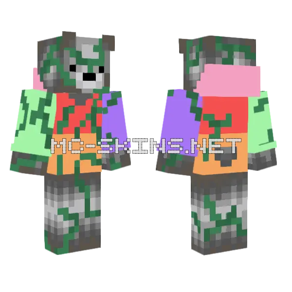 Stone Bear Skin Minecraft skin, front and back