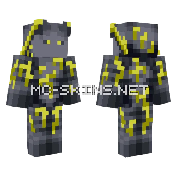 Stone Ore Miner Minecraft skin, front and back