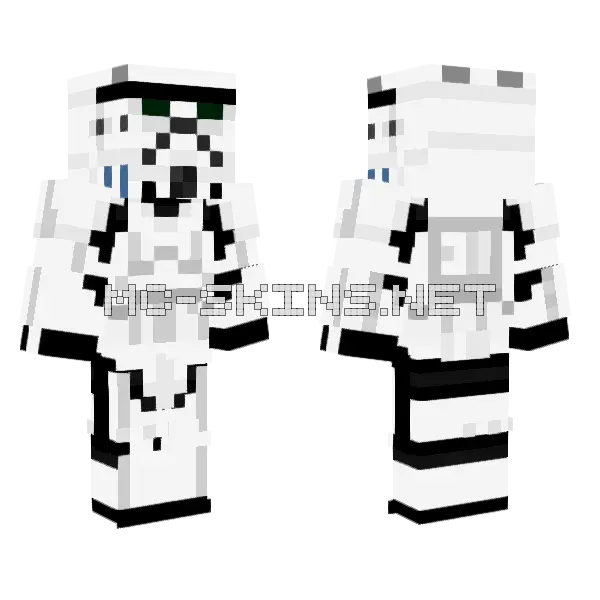 Stormtrooper Minecraft skin, front and back
