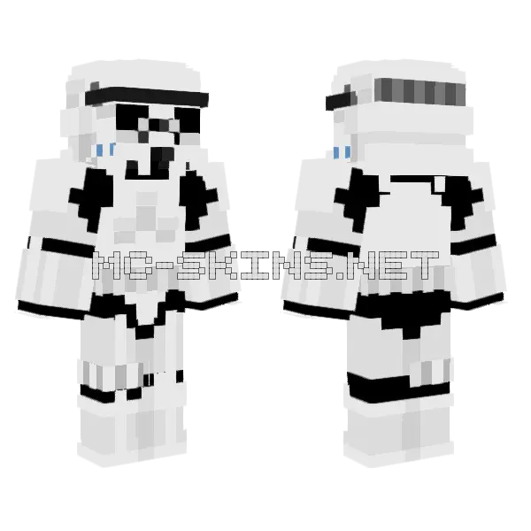 Stormtrooper Minecraft skin, front and back
