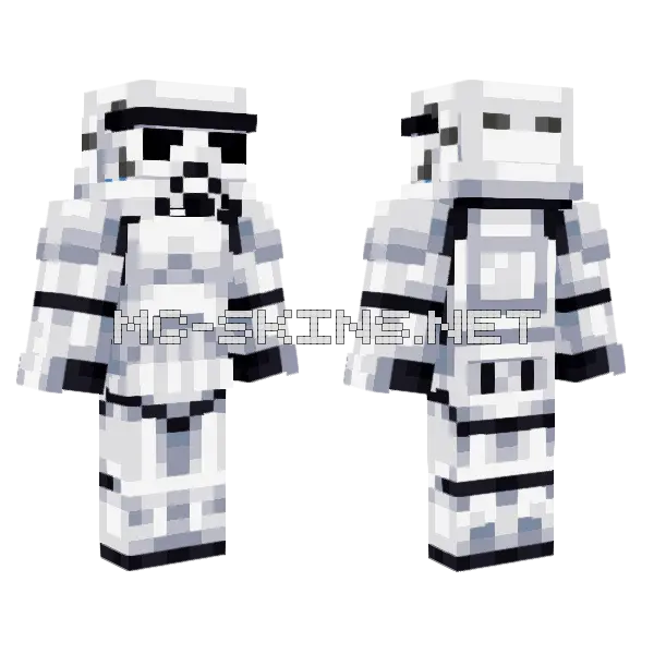 Stormtrooper Minecraft skin, front and back
