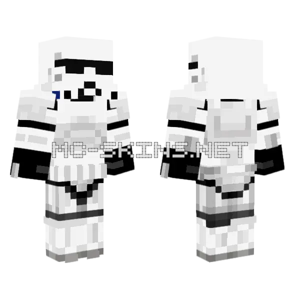Stormtrooper Minecraft skin, front and back