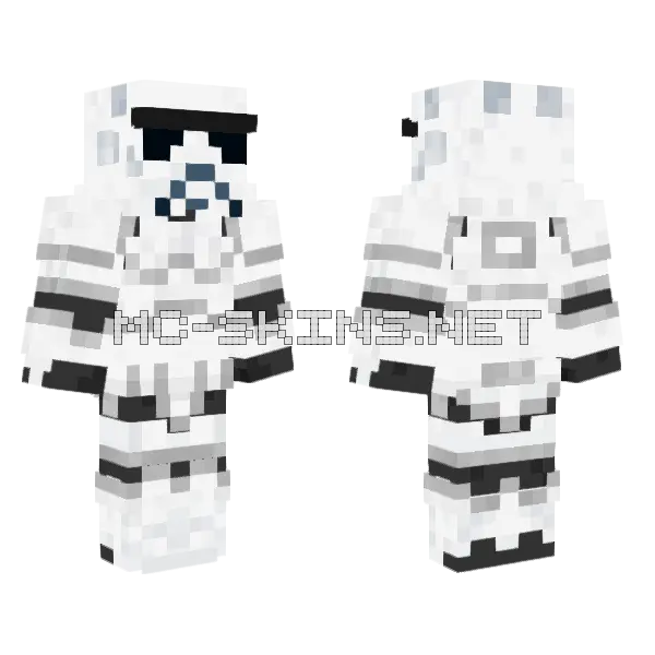 Stormtrooper V2 Minecraft skin, front and back