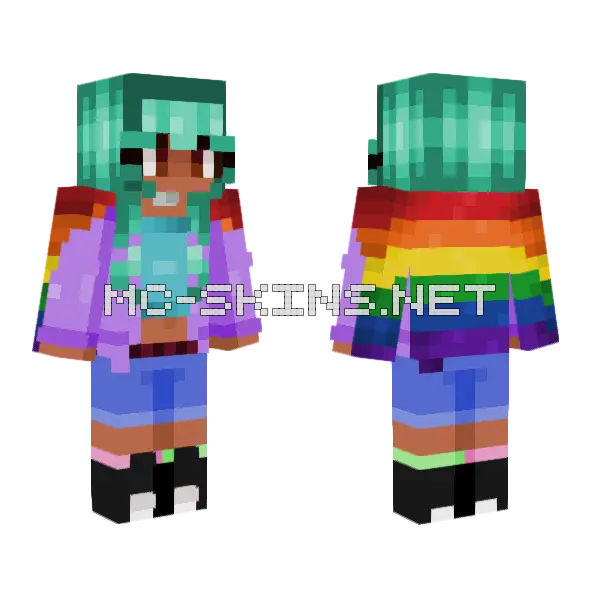 Straight Girl Crush 3 Minecraft skin, front and back