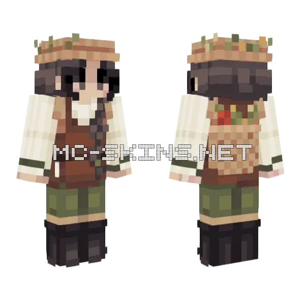 Straw Hat Boy Minecraft skin, front and back