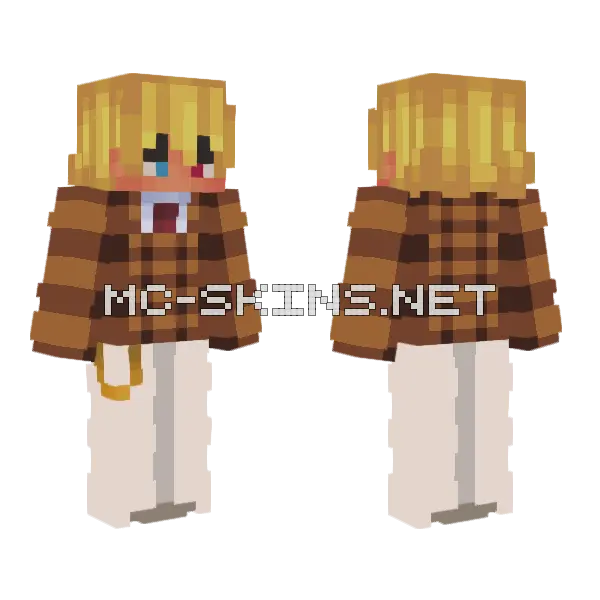 Straw Hat Outfit Minecraft skin, front and back