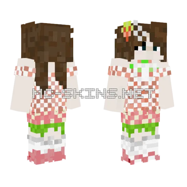 Strawberri Cake Skin Minecraft skin, front and back