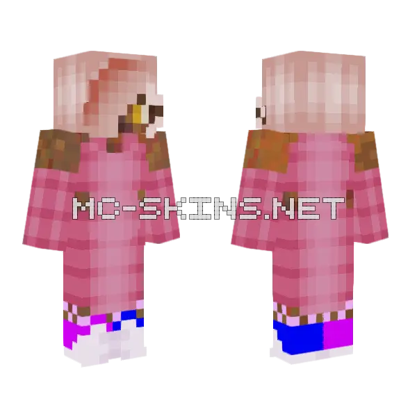 Strawberries Chocolate Minecraft skin, front and back
