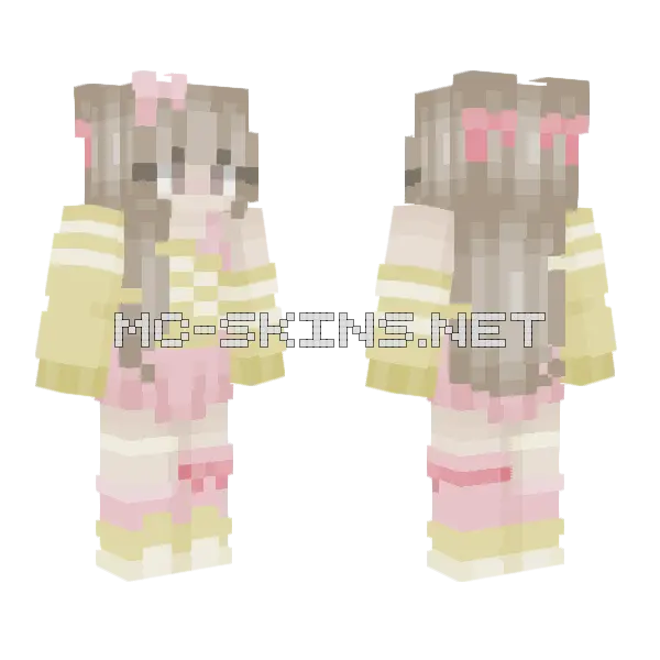 Strawberries N Bananas Minecraft skin, front and back