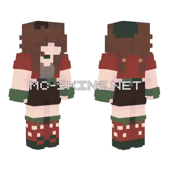 Strawberries Socktober 6 Minecraft skin, front and back