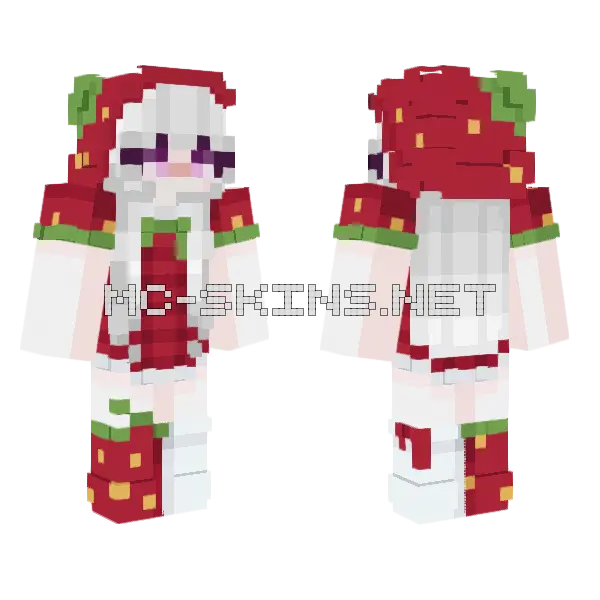 Strawberry Minecraft skin, front and back