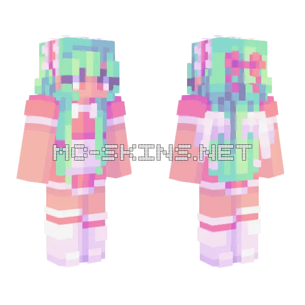 Strawberry Angel RCE Minecraft skin, front and back