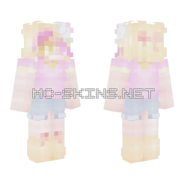 Strawberry Banana Minecraft skin, front and back