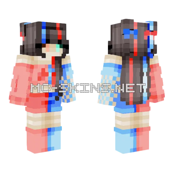 Strawberry Blueberry Minecraft skin, front and back