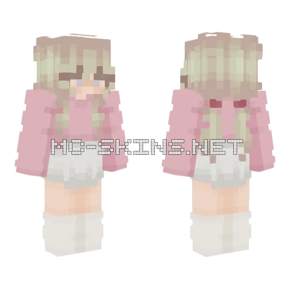 Strawberry Cream Minecraft skin, front and back